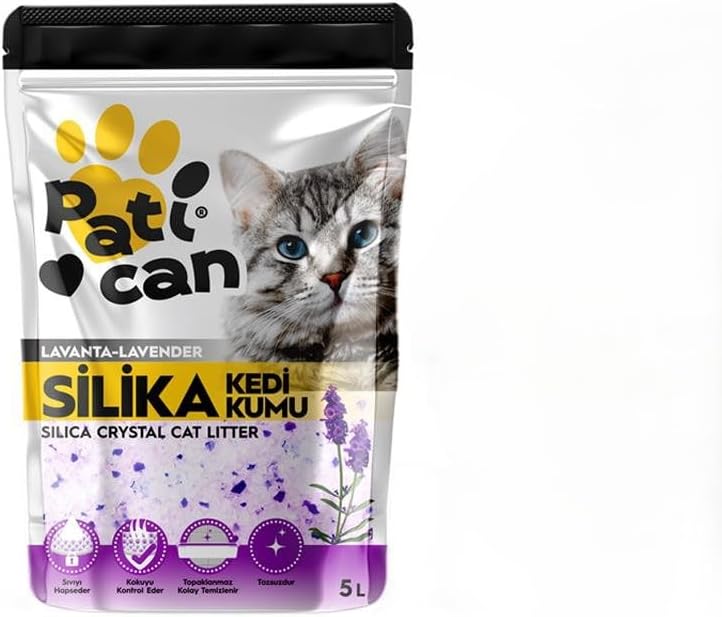 8 ADET LAVANTA SİLİKA KRİSTAL KEDİ KUM 5LT