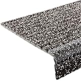 etm Stufenmatten - Sicherheitsstufenmatten für Außentreppen - schwarz-braun, 25x73cm, mit Winkel