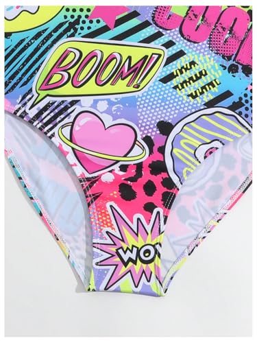 WDIRARA Girl's One Piece Swimsuit Graphic Letter Print Swimwear Beach Bathing Suit4
