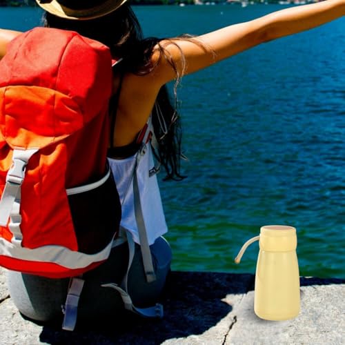 Image of Baskety Small Thermal Coffee Glass Lined Insulated Vacuum Flask for Water & Coffee Dispenser Bottle - 400ml (Yellow)