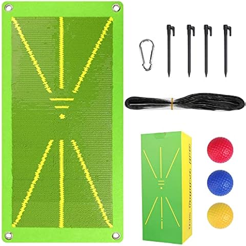 Golf Training Mat for Swing Detection Batting, Portable Analysis Swing Path and Correct Hitting Posture Golf Practice Mat for Indoor Outdoor Cover