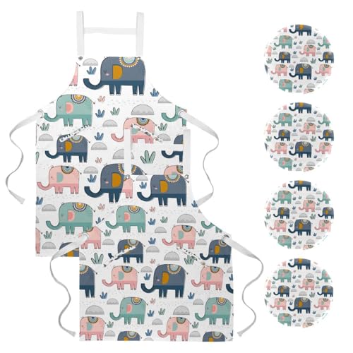 Lot de 2 tabliers de cuisine avec 4 broches pour la pâtisserie en bleu marine