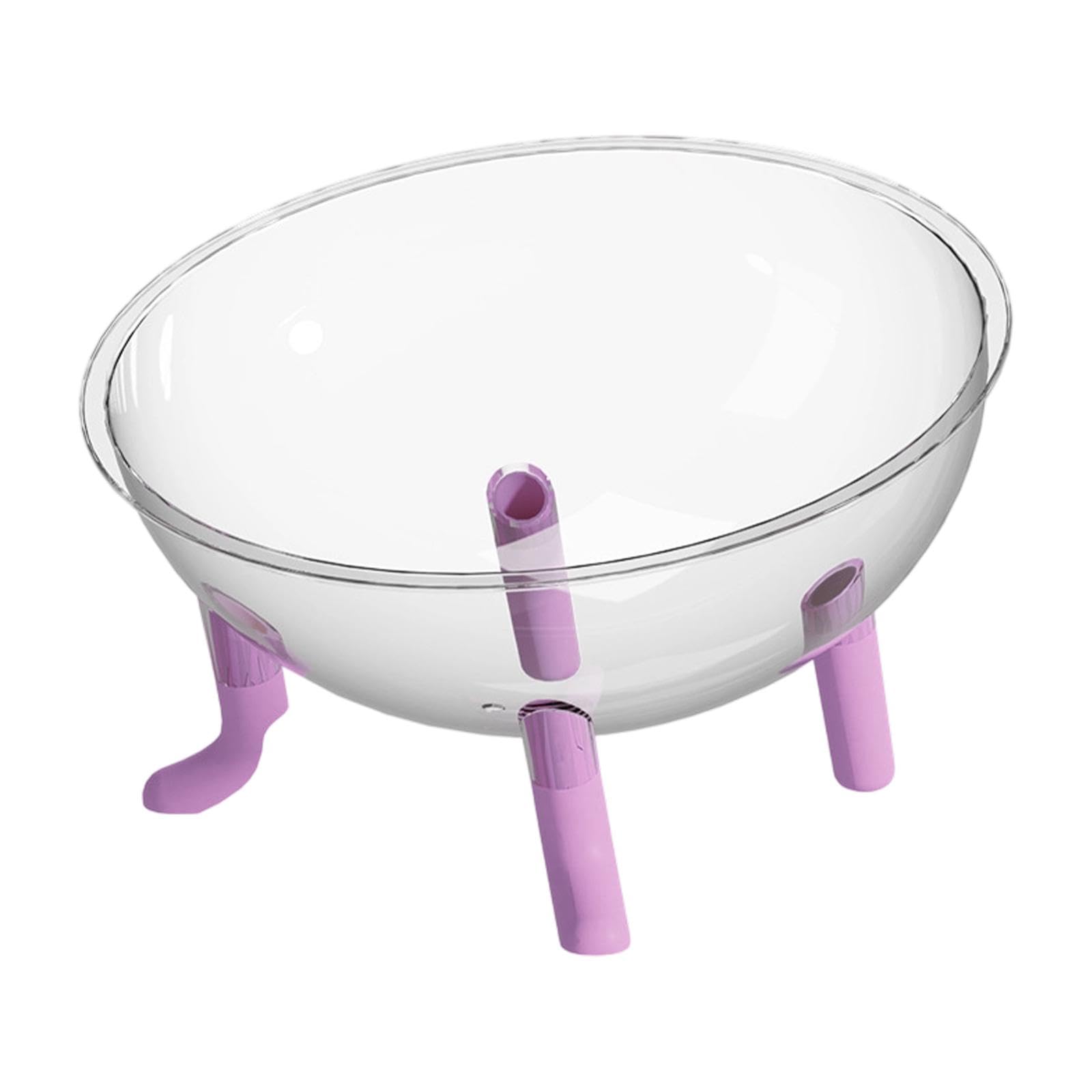 Homyl Space Capsule Cat Bed Bowl with 4-Legged Base, Lightweight Ornament, Activity Center, Clear Dome, Gift, Cat House, Nest, Purple