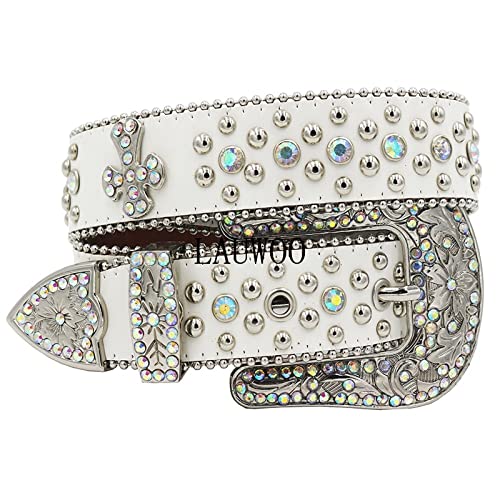 Ceinture mode diamant clouté blanc accessoire éclatant pour briller