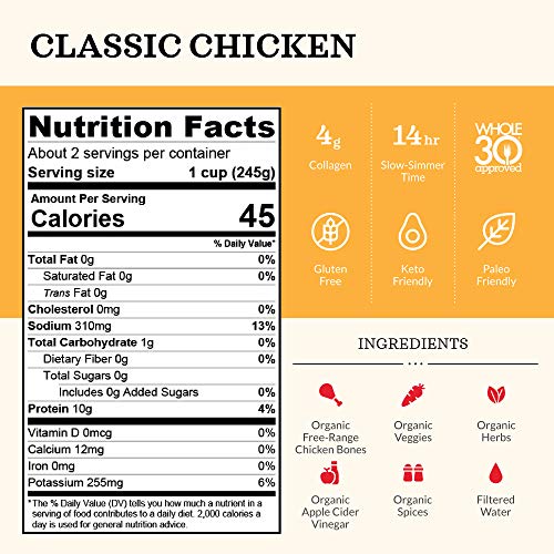 Chicken Bone Broth Soup By Kettle And Fire, Pack Of 4, Keto Diet, Paleo Friendly, Whole 30 Approved, Gluten Free, With Collagen, 10G Of Protein,16.9 Oz (Pack Of 4) #TOP1