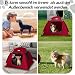 Babyezz Hunde/Katzenzeltbett, Wasserdichtes Tipi Zelt,Atmungsaktives,Waschbares Hundehaus Für Drinnen Und Draußen,Tragbares Hundehöhle/Katzen Höhle,Für Kätzchen,Welpen (Rot, S)