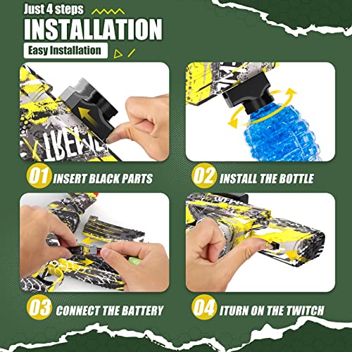 Anstoy Electric With Gel Ball Blaster Aeg Akm-47 Splatter Ball Blaster For Outdoor Activities-Fighting Shooting Team Game(Yellow) #TOP6