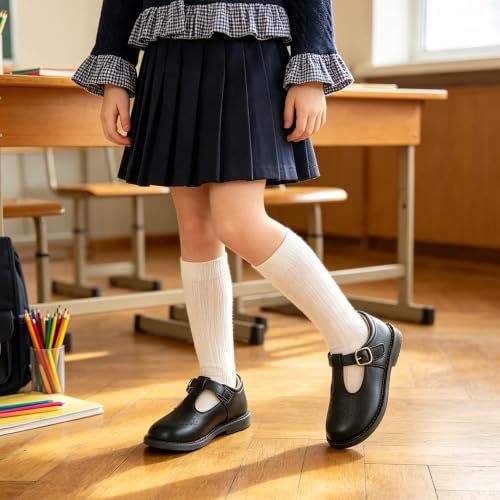 Image of GINFIVE Toddler Girls Mary Jane School Oxford Dress Flat Shoes for Wedding
