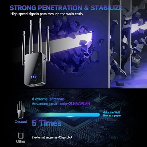 Image of 2026 WiFi Extender Signal Booster, 10000 Sq.ft Long Range Repeater Wireless Routers Amplifier for Home, 1 Tap Setup