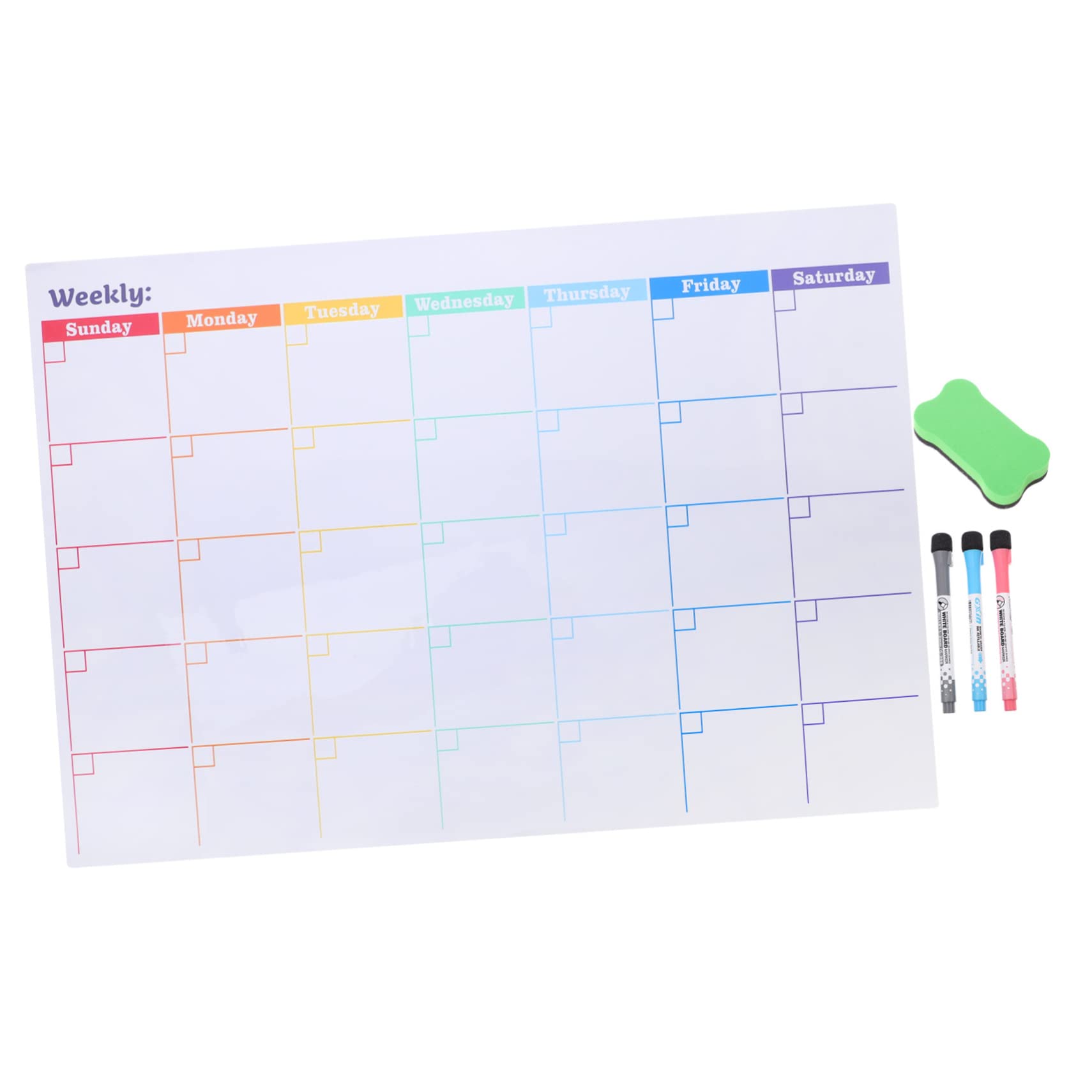 Calendario Magnetico Mensile da Frigo, Planner Bianco Cancellabile | Set da 5 Pezzi, Plastica Rivestimento Nano, Pvc, Pp, Pet e Magnete, Casa e Scuola Colore Casuale