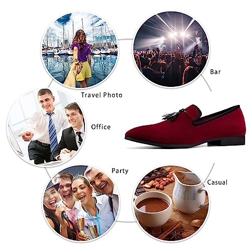 Image of Meijiana Mens Loafers Wedding Dress Shoes Slip-On Loafers for Men Tuxedo Suit Shoes