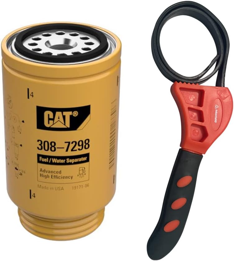 Caterpillar 308-7298 Fuel Water Separator w/IHD Strap Wrench Bundle (4)