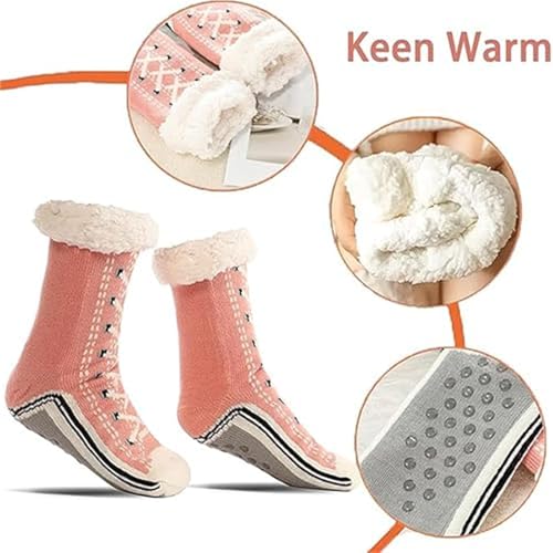 Toselfwith.6 Ultra-Thick Cashmere Slipper Home Socks, Slip Resistance Cashmere Slipper Socks for Women3