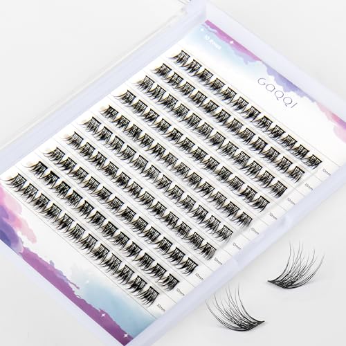 GAQQI Cluster Lashes 10mm Individual Lashes Clusters 120Pcs D Curl 10mm Eyelashes Diy Eyelash Extensions Soft Eyelashes Natural Look False Lashes At Home(GQ03-D 10mm)