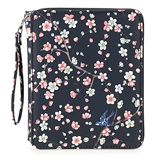 SUMTREE 120 Trous Trousse de Crayon, Sac de Crayon pour Dessinateur Professionnelle ou Amateur (Fleur de Prunier)