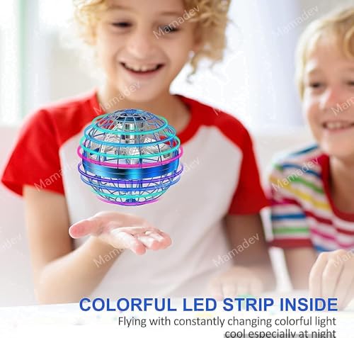 Image of Flying Orb Ball Toy | Magic Hand Controlled Hover Ball with LED Lights | USB Rechargeable Indoor Flying Spinner Toy for Kids & Adults (Multi Color, 1 Piece)