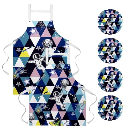 Tablier de cuisine pour pâtisserie et restaurant lot de 2 avec broches