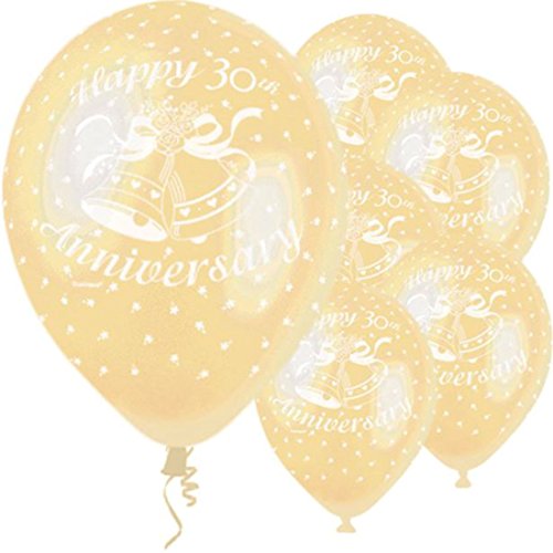 5 palloncini in lattice con scritta Happy Pearl