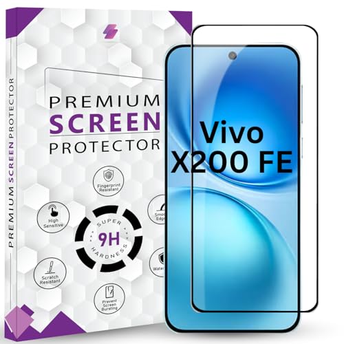 Image of Premium Tempered Glass Screen Protector Guard For Vivo X200 FE 5G (6.31 Inch, Pack of 1) | Edge to Edge Coverage With Easy to installation kit