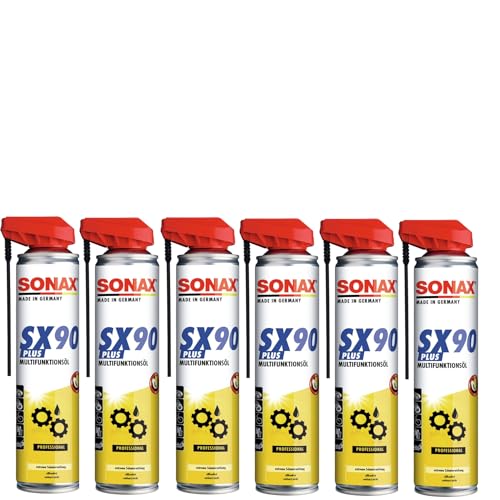 SONAX 6X SX90 Multifunktionsöl mit EasySpray (400 ml) Multifunktionsöl für alle Zwecke wie Rostlöser, Schmiermittel, Korrosionsschutz & Kriechöl| Art-Nr. 04744001