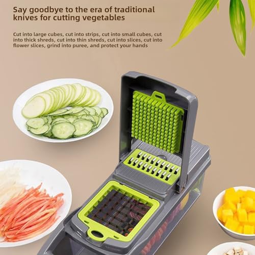 VBESTLIFE Cortador manual de vegetales con contenedor 1.5L miniatura 3