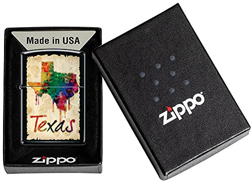 Encendedor Zippo Negro Mate Texas Dripping Colors miniatura 2