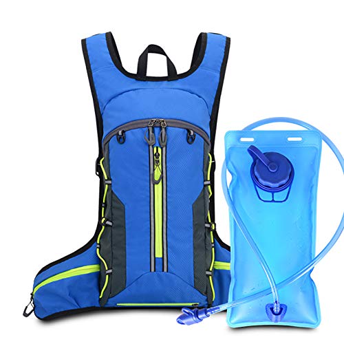U/N Mochila de hidratación de 2 litros, Mochila Ligera para Trail Running, Mochila de Agua con Sistema de hidratación para Hombres y Mujeres con Funda para Casco (Azul)