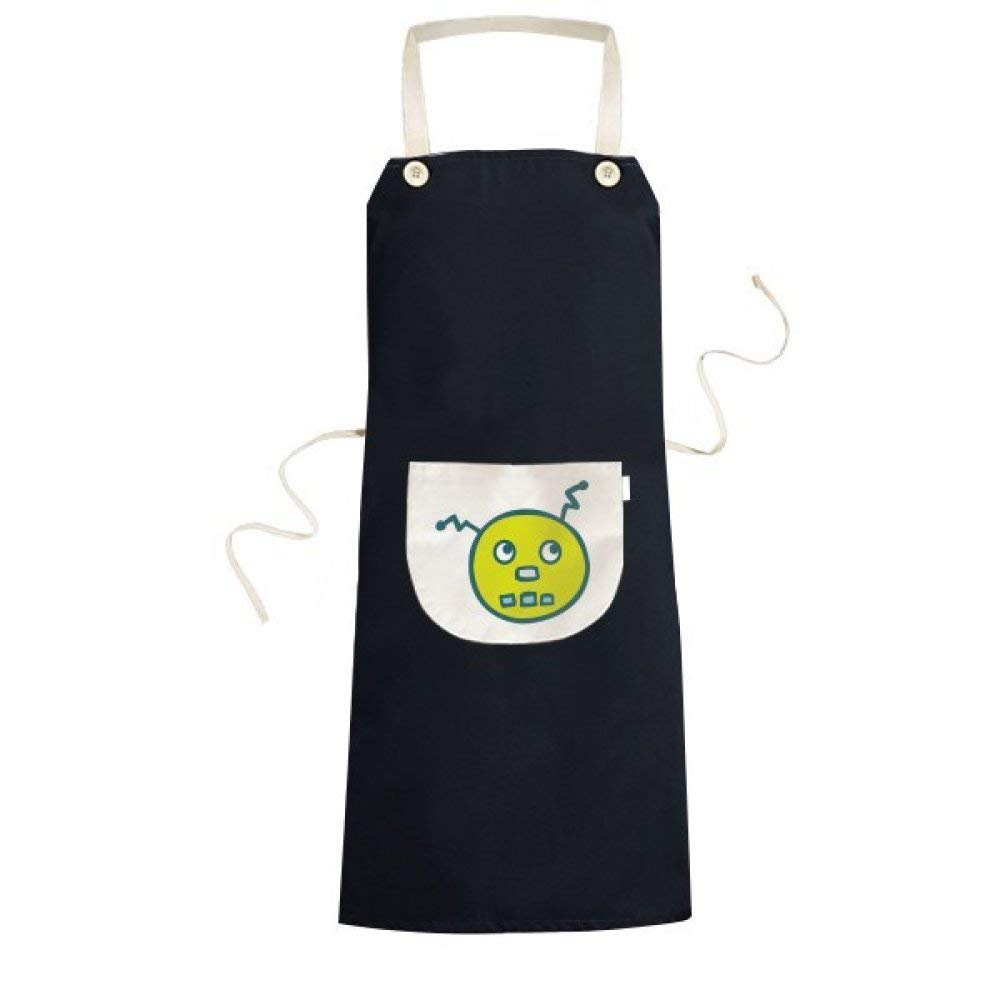 Tablier noir alien cuisine avec poche bavoir chef barbecue univers robot