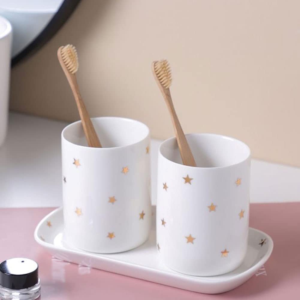 Dosificador Jabon Conjunto de accesorios de baño - Conjunto de baño de cerámica de 4 piezas que incluyen soporte de cepillo de dientes Tumblers Tumblers y accesorios de baño de bandejas Dispensadores