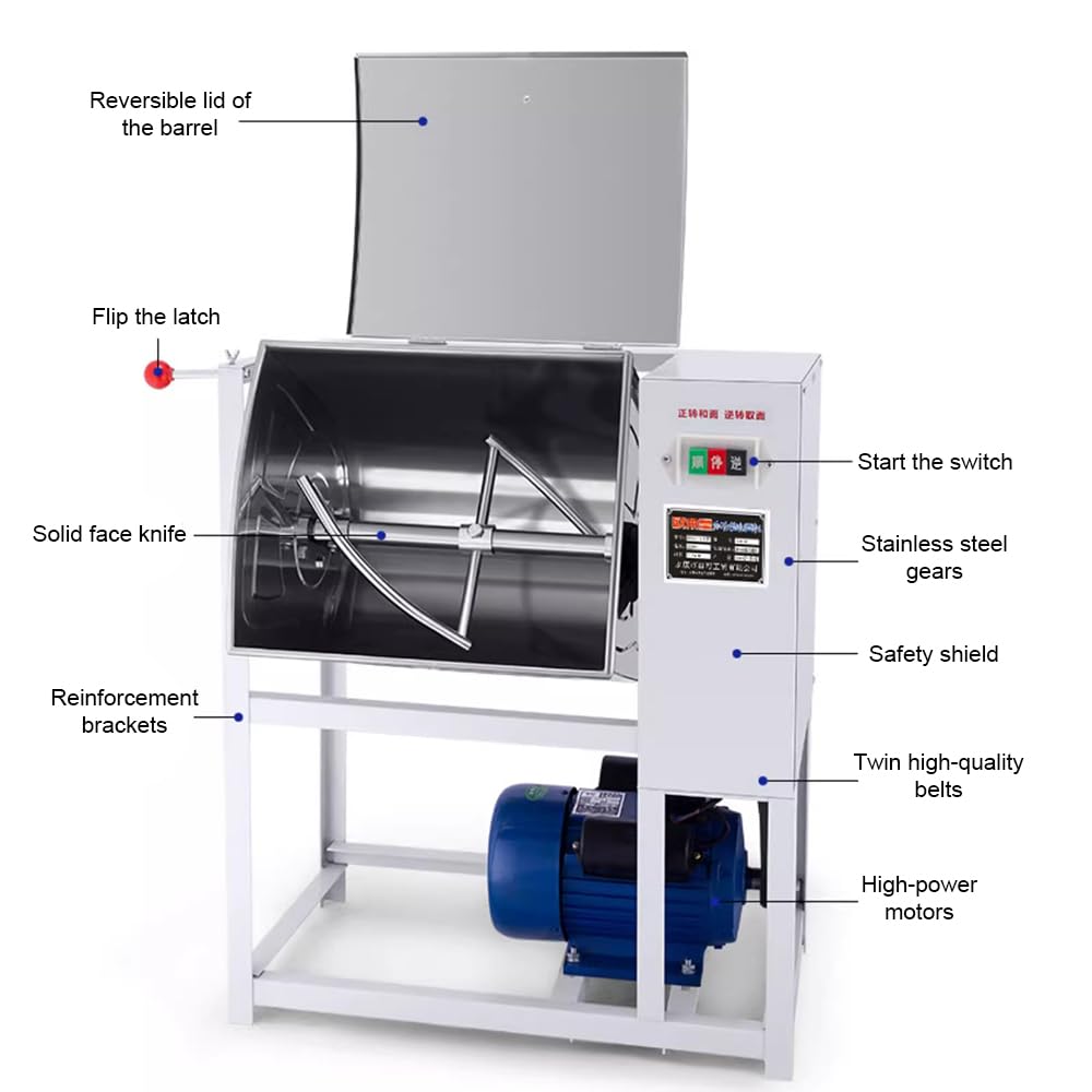 Macchina Per Impasto Per Impasto Commerciale Da 220 V, Capacità 2,5-4 Kg, 28 Giri/Min, Adatto Per Preparare Panini, Pane, Noodles, Torte,1500w