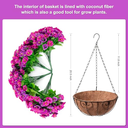 Artificialhangingflowerswithbasketfauxsilkpetuniasflowerarrangementcoconutliningwithmorninggloriesfakeplantspatiogardenporchdeckspringsummerdecorlotusandfuchsia Urban Country Home Decor Artificial hanging flowers with basket faux silk petunias flower arrangement coconut lining with morning glories fake plants patio garden porch deck spring summer decorlotus and fuchsia urban country home decor