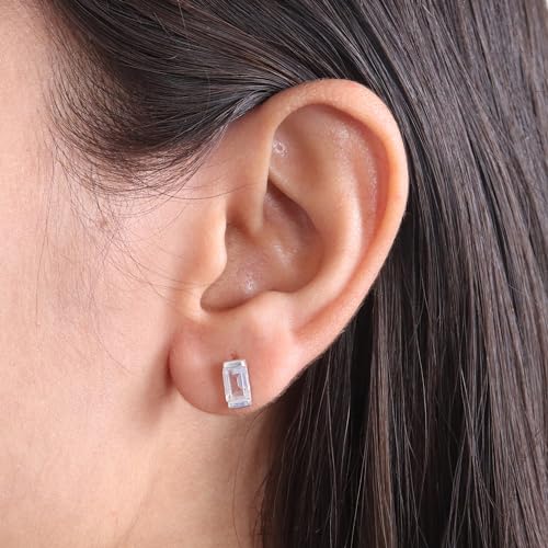 Boucles d'oreilles 925 argent cristal blanc solitaire - 2