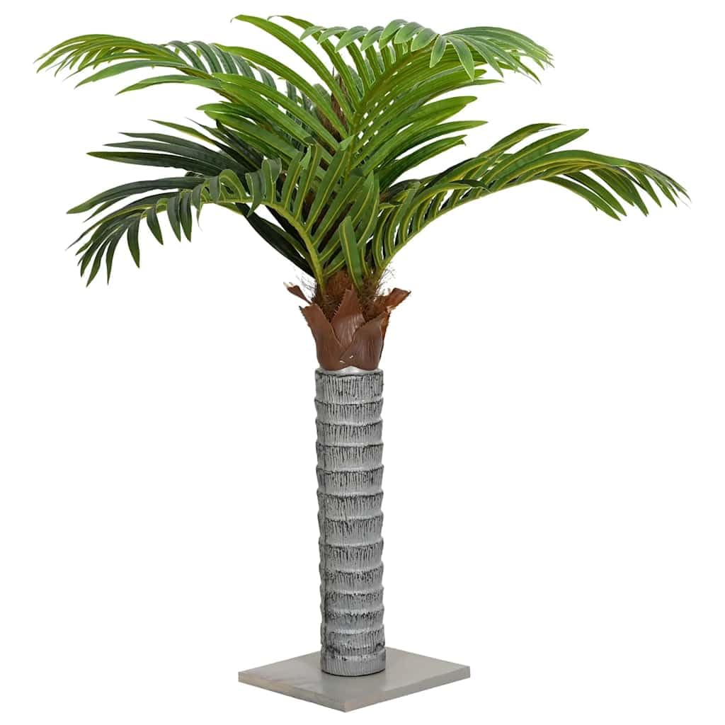 Palma artificiale, 150 cm, verde, con 12 foglie in PEVA, tronco di legno di abete, struttura stabile, ideale come decorazione per soggiorno, ufficio, balcone, giardino, look naturale