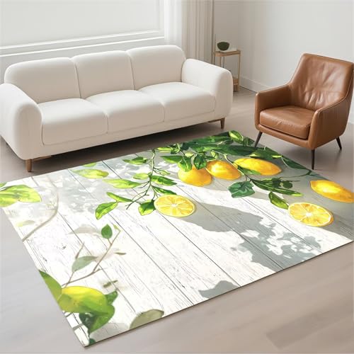Tapis salon 60x90cm antidérapant Lemon lavable pour entrée
