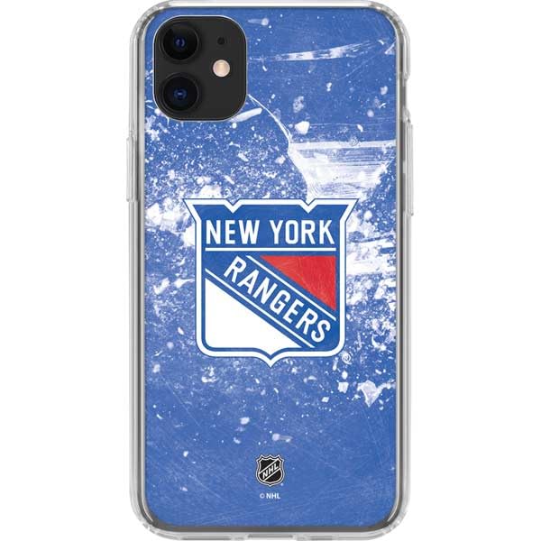 Skinit Clear Phone Case Compatible with iPhone 11 - Officially Licensed NHL New York Rangers Frozen Design