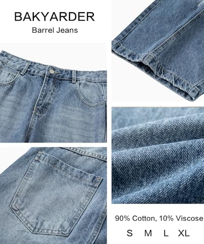 Unisex Baggy Wide Leg Jeans Vintage Distressed Patchwork Balloon Denim Pants Streetwear Retro Loose Fit Trousers3