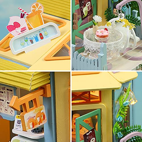 WonDerfulC 3D Miniatur-Puppenhaus, Holz, zusammengebaut, Modellkunsthaus, Getränk, Dessertpuzzle, Spielzeug mit… – Bild 5