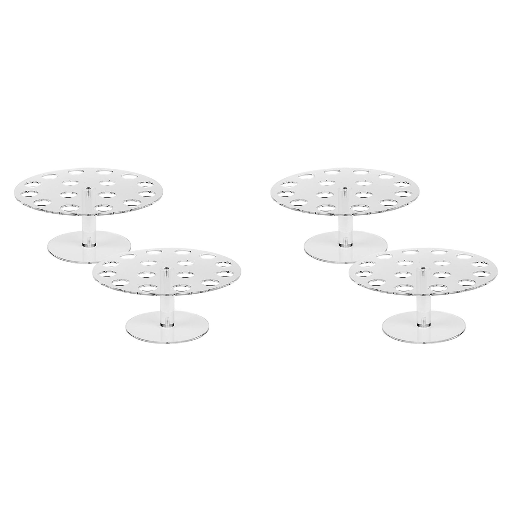Hndhbfgrt 4 Pack Ice Cream Cone Holder, 16 Holes Acrylic Ice Cream Cone Display Stand, Clear Waffle Hand Roll Sushi Display Rack
