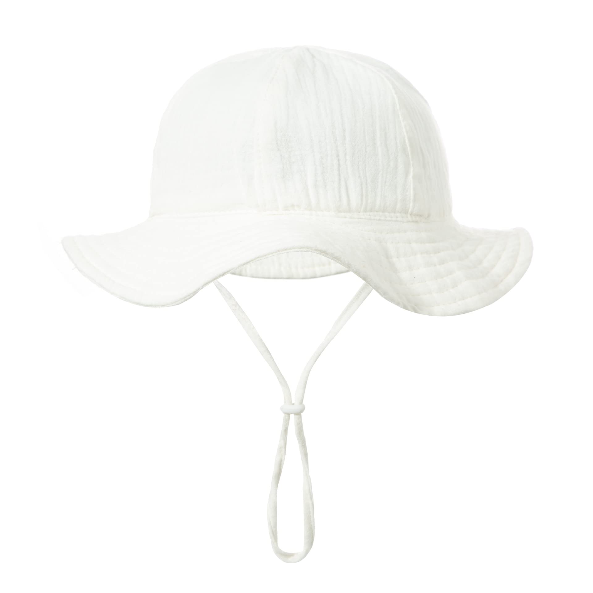 PythJooh Infant Baby Girl Boy Cotton Sun Hat Newborn Soft Cotton Bucket Hats with Adjustable Chin Strap for 3-12Months — view 5