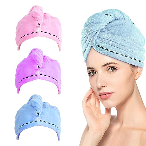 POLARHAWK 3pcs Hair Towel Wrap Instant Hair Drying Towels Microfiber Bath Dryer Capes for Women Girls Wet Hair
