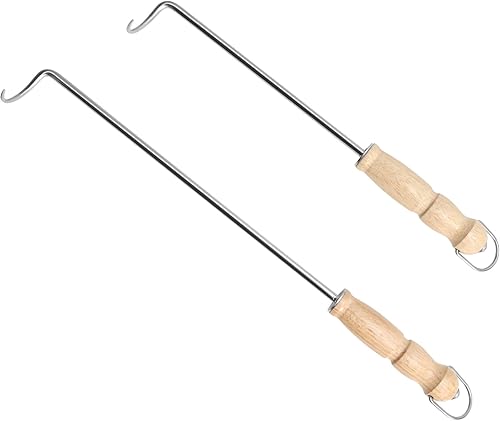 AJinTeby Ganchos para aletas de alimentos ganchos de acero inoxidable para barbacoa para carne o pescado ganchos de carne de 18 pulgadas y 14