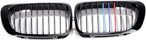 Parrilla de riñón con capó frontal color negro brillante compatible con BMW E46 325Ci 330Ci 2 puertas Pre-LCI 1999-2002