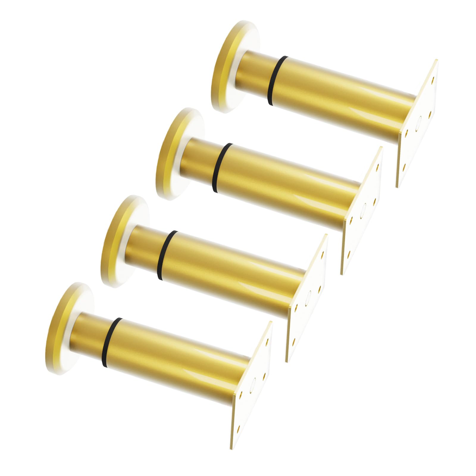 4Pcs Gold Finish Adjustable Table Legs Rolled Steel Furniture Supports Extendable Stable for Enhances Stability Sofa Leg Extenders