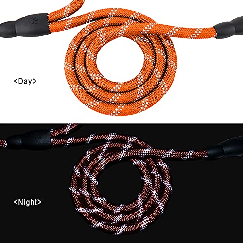 Image of PLUTUS PET Rope Dog Leash 6ft Long,Traffic Padded Two Handle,Heavy Duty,Reflective Double Handles Lead for Control Safety Training,Leashes for Large Dogs or Medium Dogs,Dual Handles Leads(Orange)