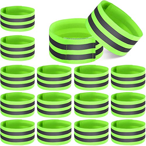 Gejoy 16 Pieces Reflective Bands Reflector Bands for Wrist, Arm, Ankle, Leg, High Visibility...