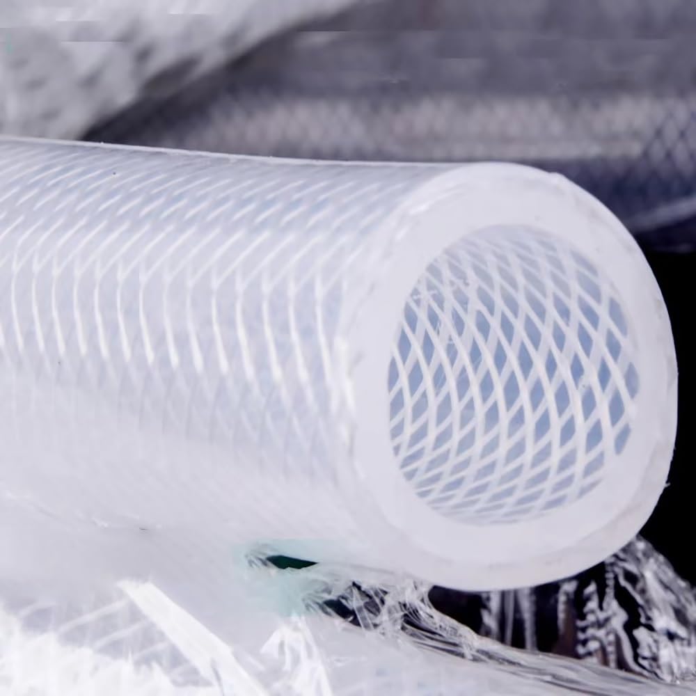 Tubo de Silicona Transparente Alimentaria 1m (ID 4-50mm), Resistente al Calor & Anti-Explosión Trenzado para Bebidas/Leche/Médico(ID38mm x OD46mm)