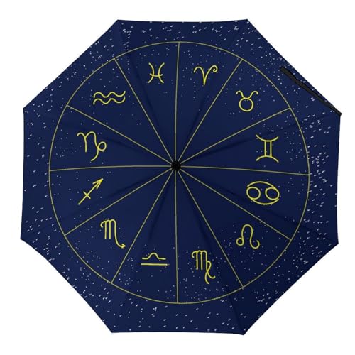 Parapluie compact cheval noir et blanc contre la pluie pour sac à dos et voyage