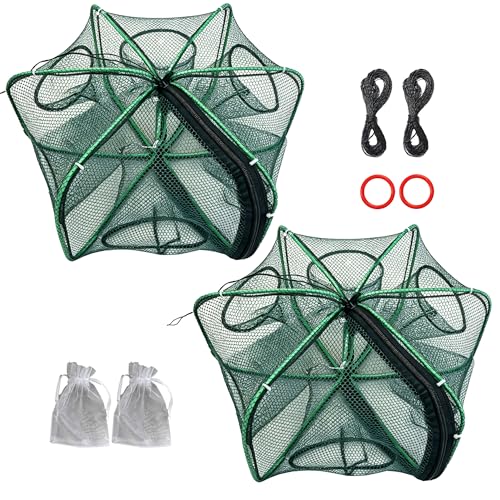 2Set Foldable Minnow Trap,Fishing Bait...