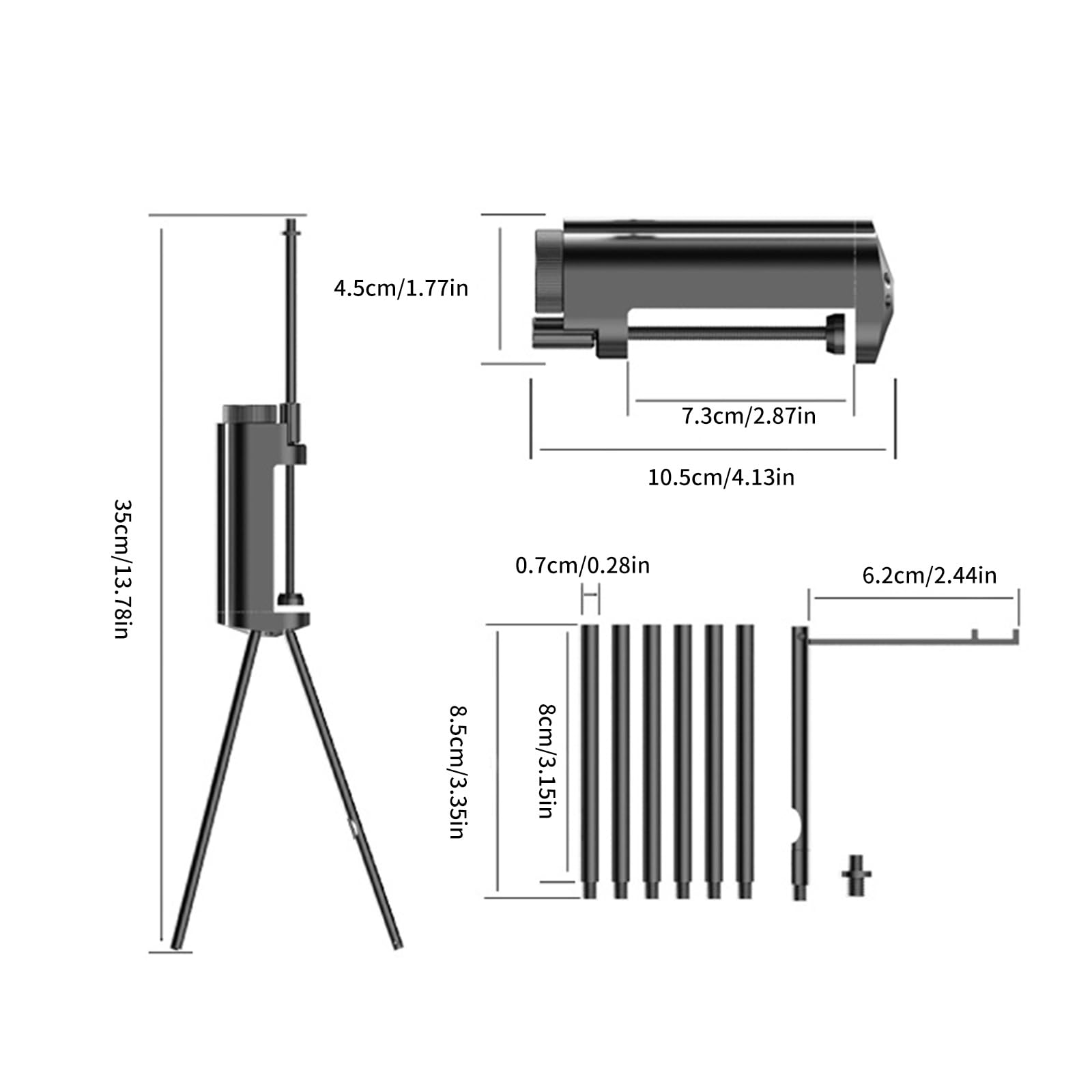 Equipo de camping, trípode portátil de aleación de aluminio, perchas de luz, soporte de lámpara desmontable para luces de camping al aire libre