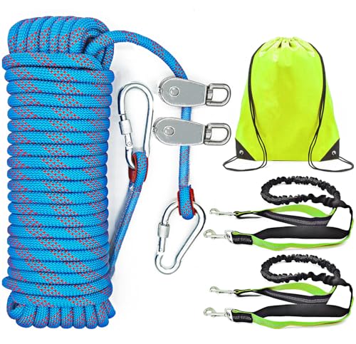 Dog Tie Out Cable for Camping, Dog Trolley System...